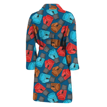 Boxing Gloves Pattern Print Men's Bathrobe