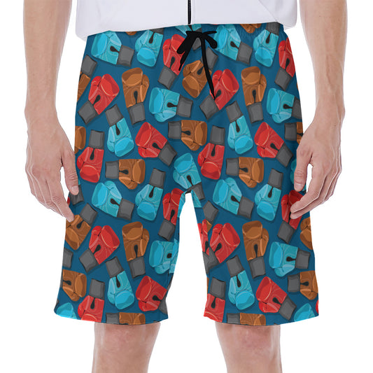 Boxing Gloves Pattern Print Men's Beach Shorts