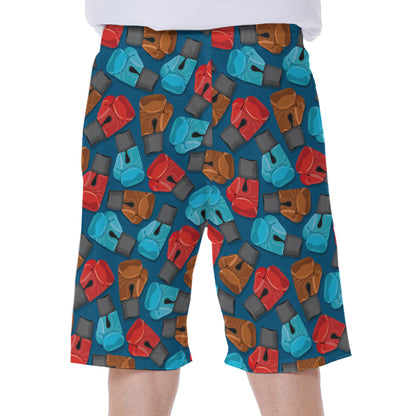 Boxing Gloves Pattern Print Men's Beach Shorts