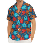 Boxing Gloves Pattern Print Men's Deep V-Neck Shirt