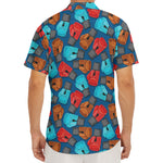 Boxing Gloves Pattern Print Men's Deep V-Neck Shirt