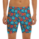 Boxing Gloves Pattern Print Men's Long Boxer Briefs