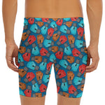 Boxing Gloves Pattern Print Men's Long Boxer Briefs