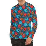 Boxing Gloves Pattern Print Men's Long Sleeve Rash Guard