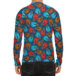 Boxing Gloves Pattern Print Men's Long Sleeve Rash Guard
