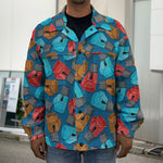 Boxing Gloves Pattern Print Men's Shirt Jacket