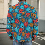 Boxing Gloves Pattern Print Men's Shirt Jacket