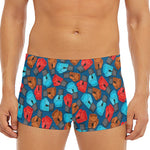 Boxing Gloves Pattern Print Men's Short Boxer Briefs