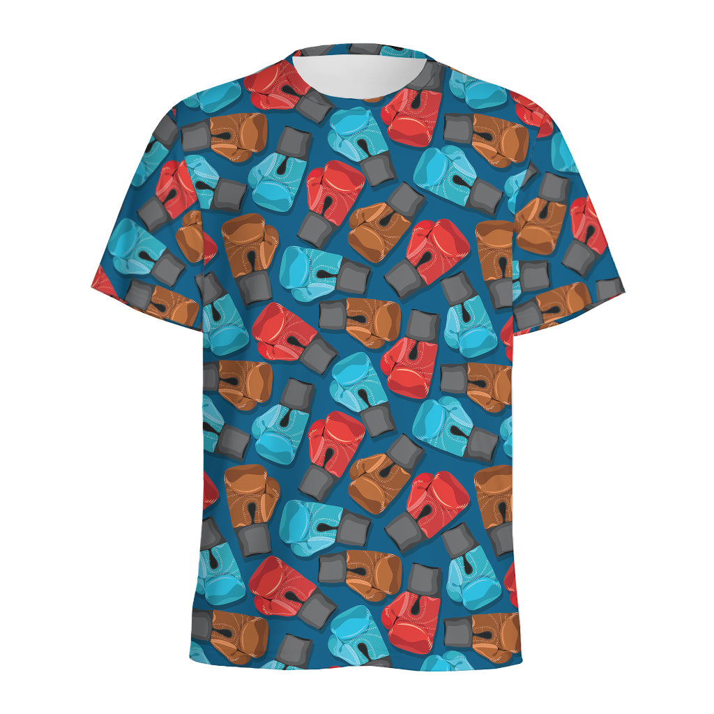 Boxing Gloves Pattern Print Men's Sports T-Shirt