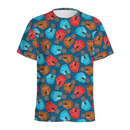 Boxing Gloves Pattern Print Men's Sports T-Shirt