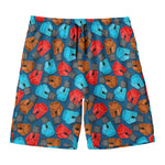 Boxing Gloves Pattern Print Men's Swim Trunks
