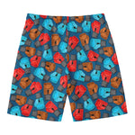 Boxing Gloves Pattern Print Men's Swim Trunks