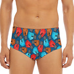 Boxing Gloves Pattern Print Men's Triangle Swim Briefs
