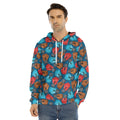Boxing Gloves Pattern Print Men's Velvet Pullover Hoodie