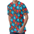 Boxing Gloves Pattern Print Men's Velvet T-Shirt