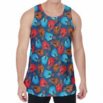Boxing Gloves Pattern Print Men's Velvet Tank Top