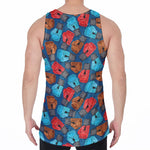 Boxing Gloves Pattern Print Men's Velvet Tank Top