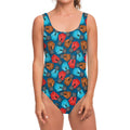 Boxing Gloves Pattern Print One Piece Swimsuit