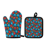 Boxing Gloves Pattern Print Oven Mitt And Pot Holder Set