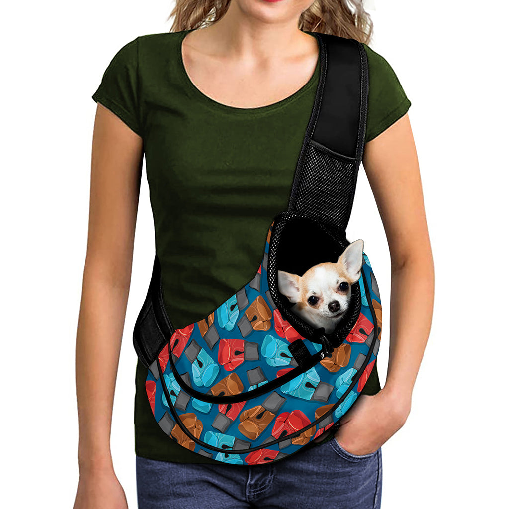 Boxing Gloves Pattern Print Pet Sling Carrier