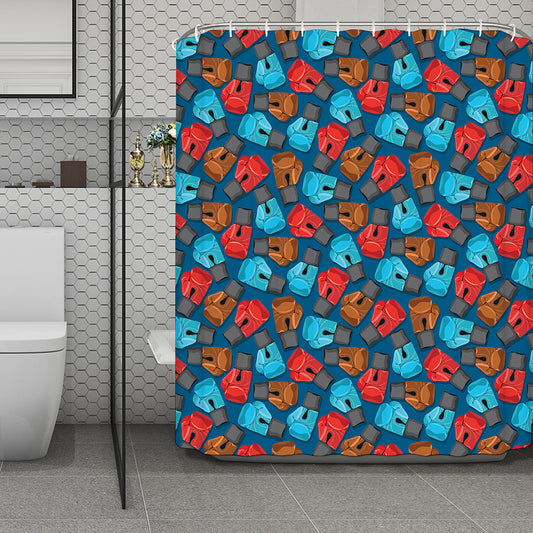 Boxing Gloves Pattern Print Polyester Shower Curtain