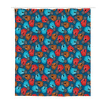 Boxing Gloves Pattern Print Polyester Shower Curtain