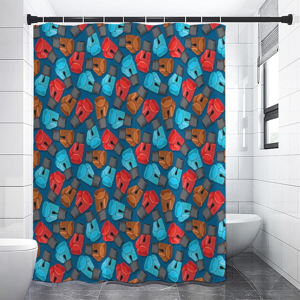Boxing Gloves Pattern Print Premium Shower Curtain