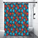 Boxing Gloves Pattern Print Premium Shower Curtain