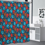 Boxing Gloves Pattern Print Premium Shower Curtain