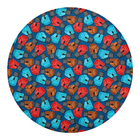 Boxing Gloves Pattern Print Round Blanket