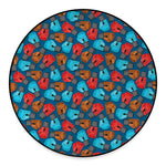 Boxing Gloves Pattern Print Round Floor Mat
