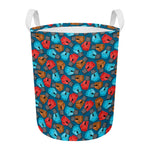Boxing Gloves Pattern Print Round Laundry Basket