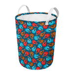 Boxing Gloves Pattern Print Round Laundry Basket