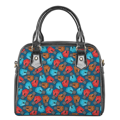 Boxing Gloves Pattern Print Shoulder Handbag