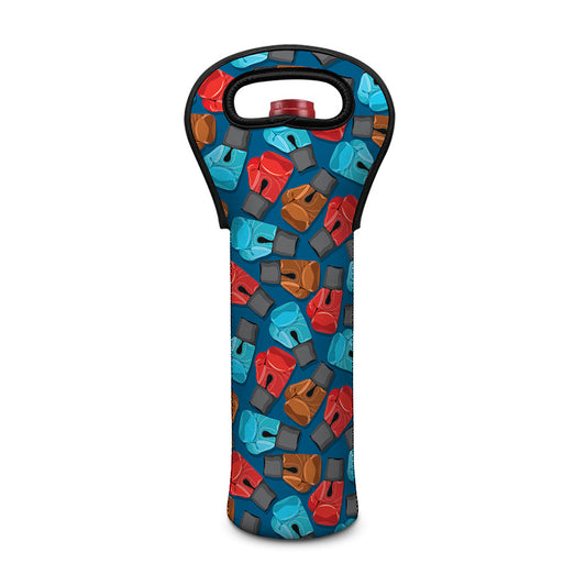 Boxing Gloves Pattern Print Single Neoprene Wine Tote