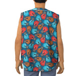 Boxing Gloves Pattern Print Sleeveless Baseball Jersey
