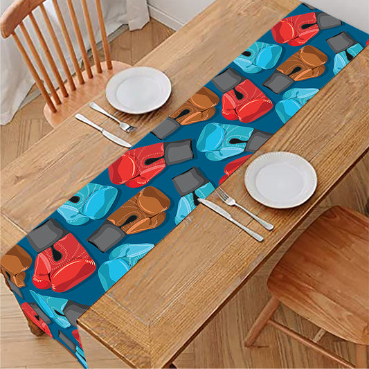 Boxing Gloves Pattern Print Table Runner