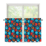Boxing Gloves Pattern Print Tier Curtains