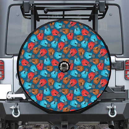 Boxing Gloves Pattern Print Tire Cover With Camera Hole