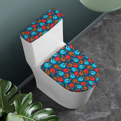 Boxing Gloves Pattern Print Toilet Lid And Tank Cover Set