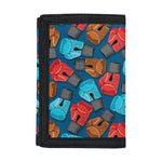 Boxing Gloves Pattern Print Trifold Wallet