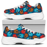 Boxing Gloves Pattern Print White Chunky Shoes