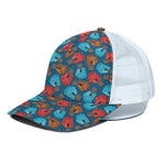 Boxing Gloves Pattern Print White Mesh Trucker Cap