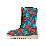 Boxing Gloves Pattern Print Winter Boots