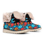 Boxing Gloves Pattern Print Winter Boots