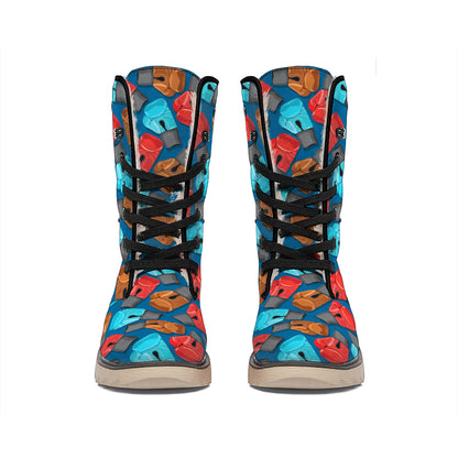 Boxing Gloves Pattern Print Winter Boots