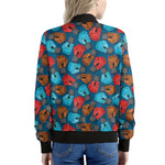 Boxing Gloves Pattern Print Women's Bomber Jacket