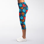 Boxing Gloves Pattern Print Women's Capri Leggings