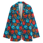 Boxing Gloves Pattern Print Women's Cotton Blazer