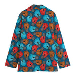 Boxing Gloves Pattern Print Women's Cotton Blazer